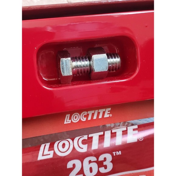 Loctite 263 Red Hi-Strength Permanent Threadlocker Sample Trial .5 ml w/ Bolt - Picture 3 of 6
